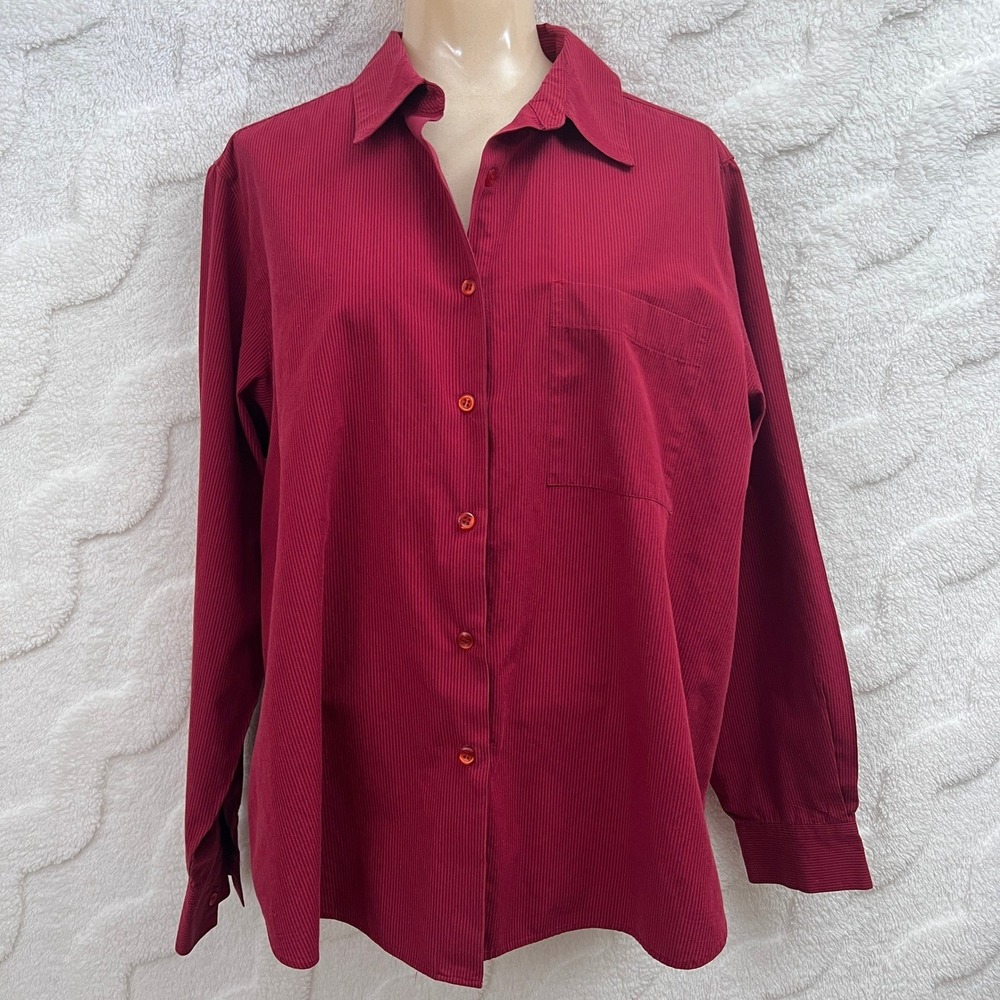 Yves St Clair Vtg Shirt Striped Button Business Casual Dark Academia Blouse 18